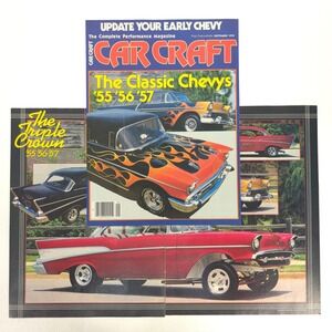 Vintage 55 56 57 Chevy Bel Air Print Ad Poster Spread 1979 Classic Garage Wall